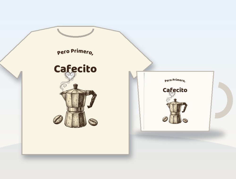 But First, Cafecito · Pero Primero, Cafecito — diseño MKLDesignsShop en Camiseta y taza · Shirt & mug