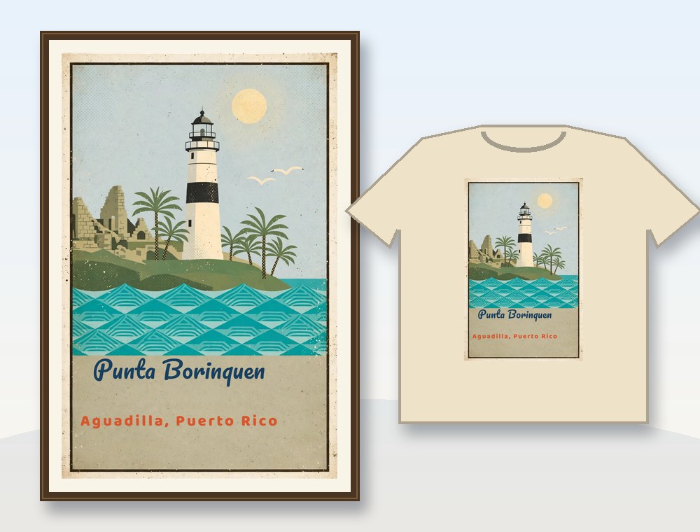 Punta Borinquen Lighthouse · Faro de Punta Borinquen — diseño MKLDesignsShop en Póster y camiseta · Poster & shirt