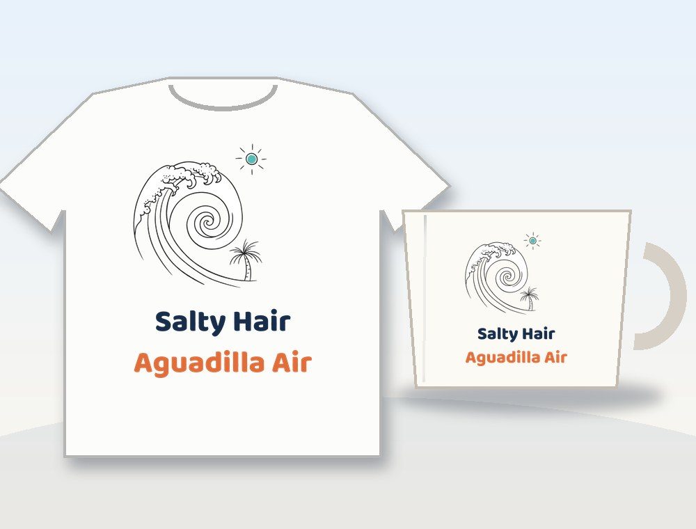 Salty Hair, Aguadilla Air · Pelo salado, aire de Aguadilla — diseño MKLDesignsShop en Camiseta y taza · Shirt & mug