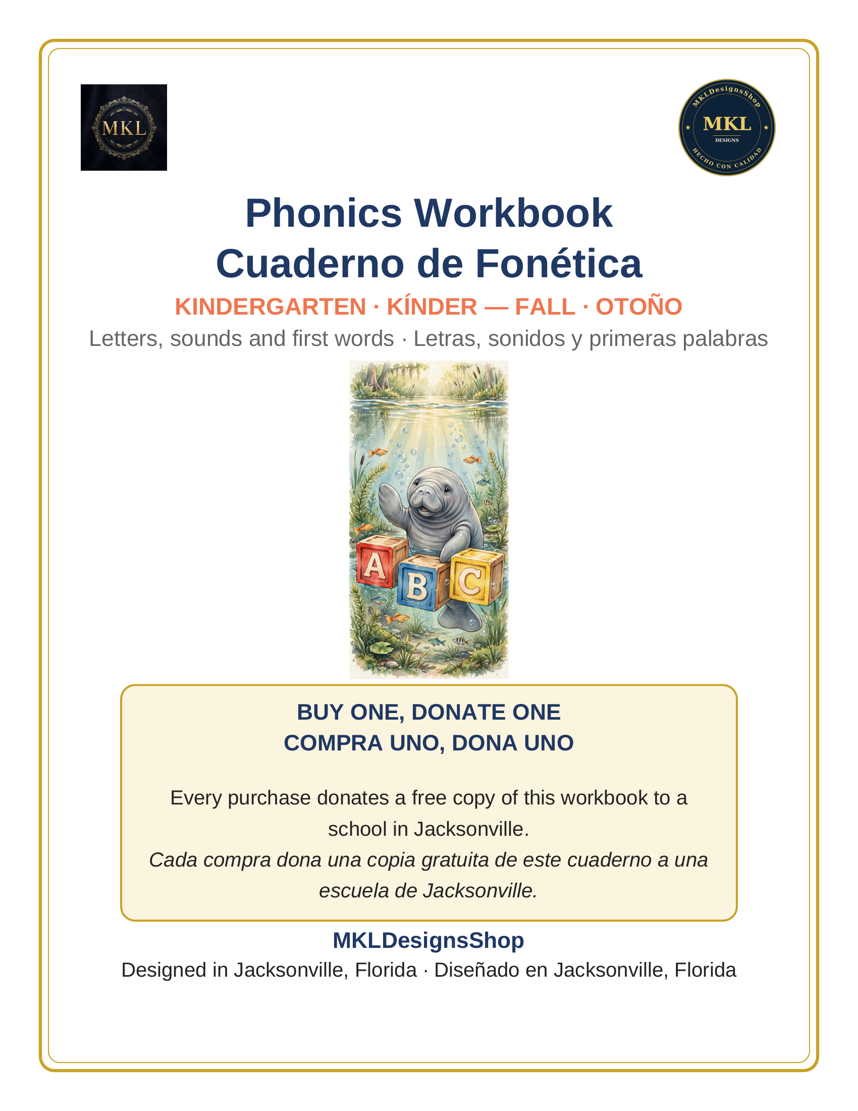 Cuaderno de fonética de Kínder, edición de otoño
