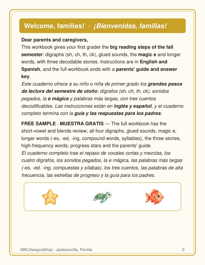 Página real de la muestra de Fonética 1.º · Real sample page