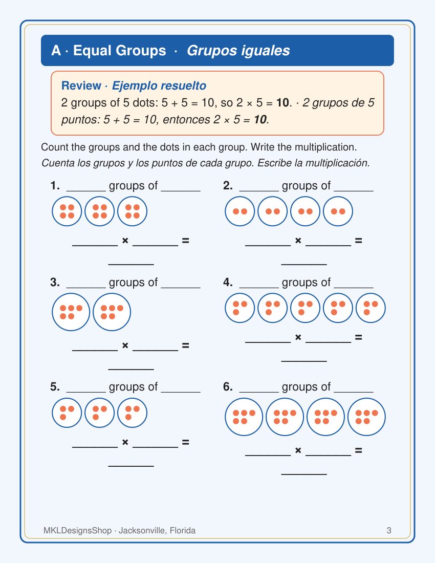 Página real de la muestra de Matemáticas 3.º · Real sample page